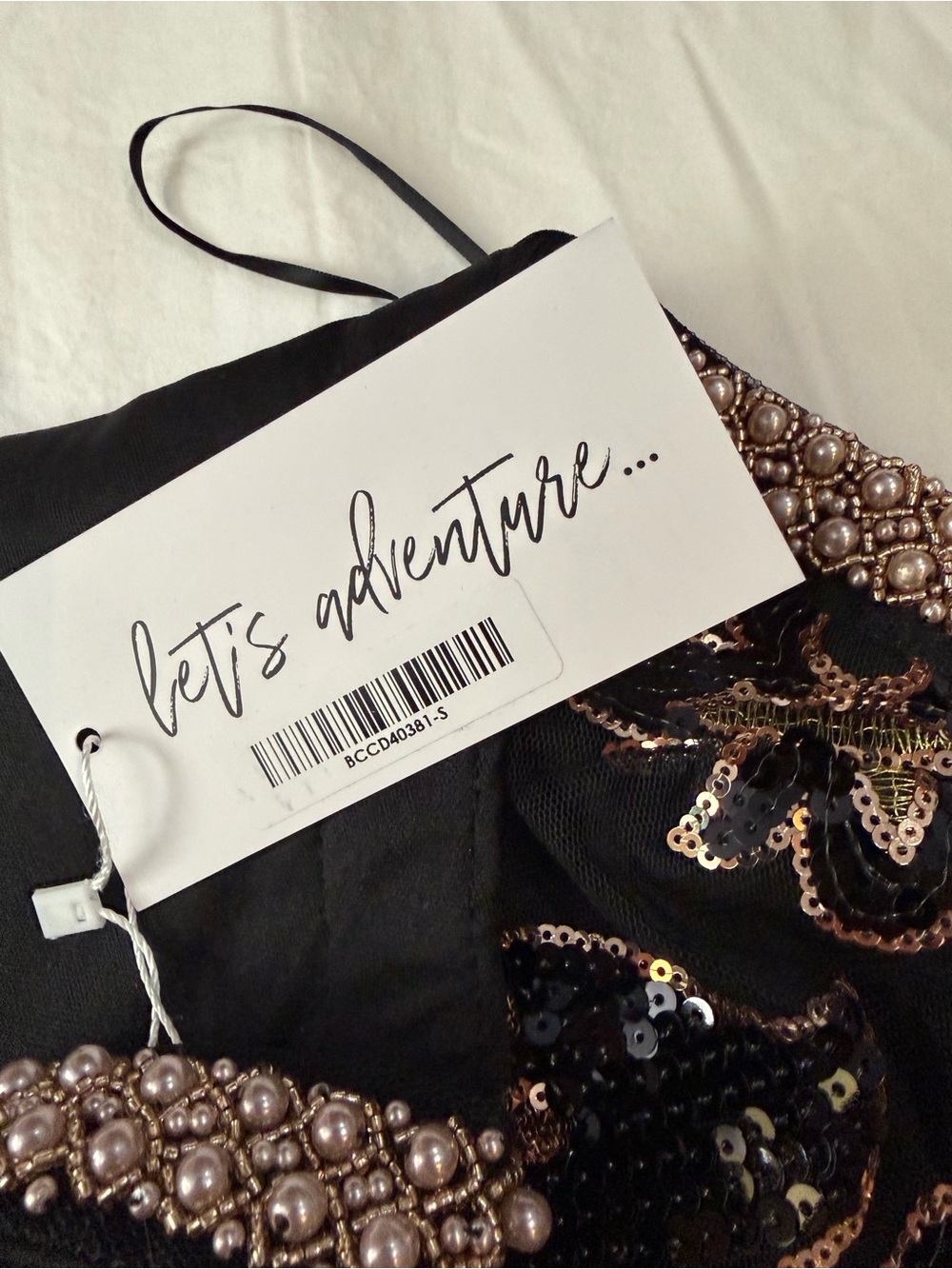 NWT 12th TRIBE Like Gold Dust Sequin Fringe Dress Festival S - Picture 9 of 16